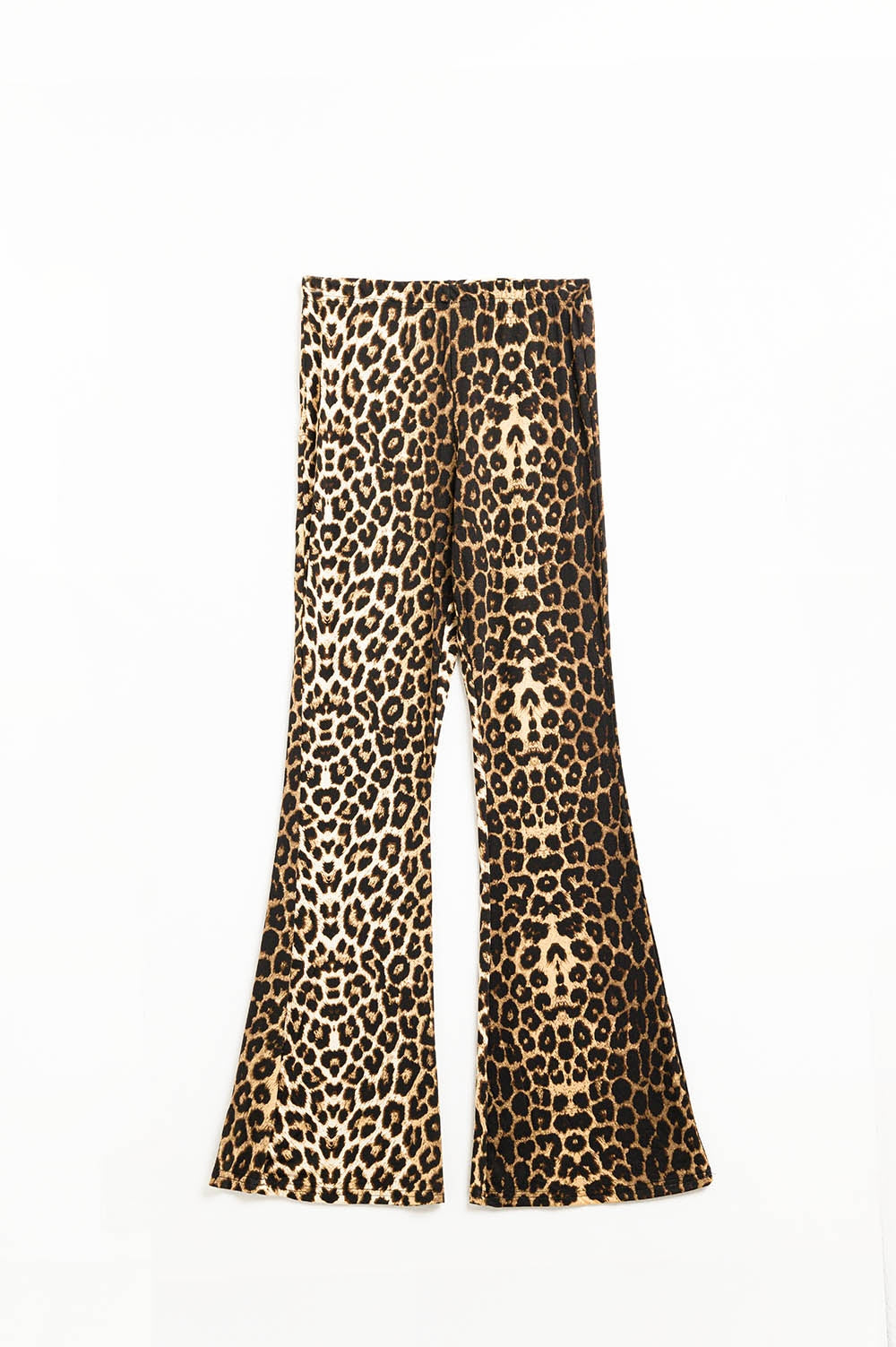 Leggings acampanados de Spandex con estampado de leopardo Q2