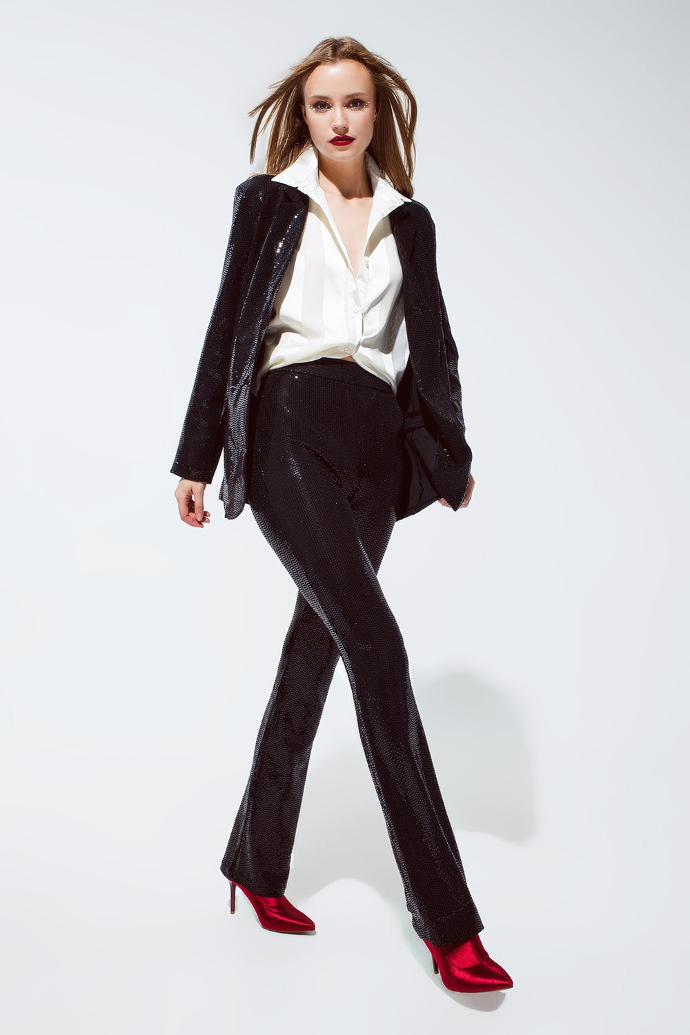 Leggings de lentejuelas en negro Q2