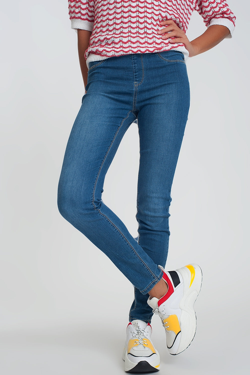 Q2 Leggings estilo vaquero con lavado oscuro