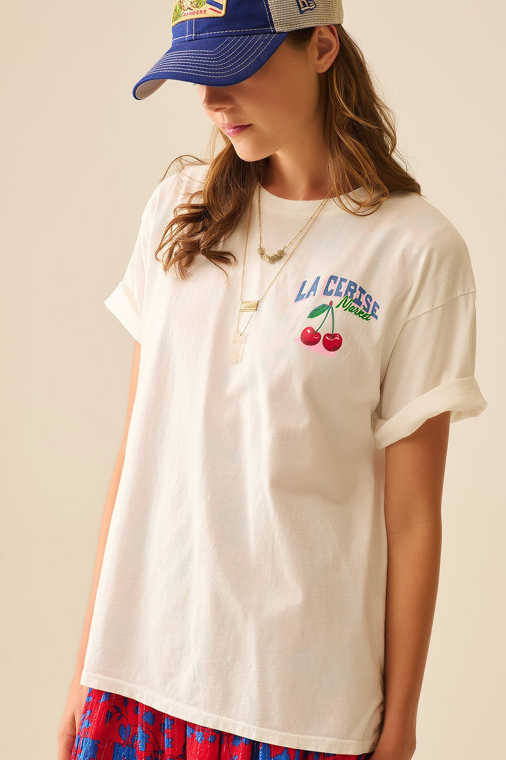 made in italy Camiseta blanca con gráfico La Cerise Market Saint-Tropez Q2