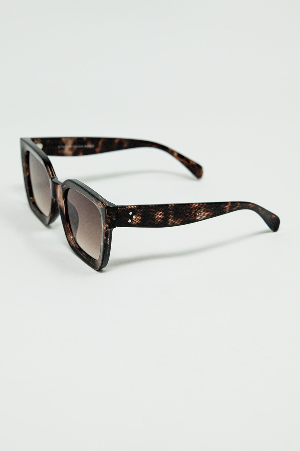 marrón sombreado Gafas de sol cuadradas oversize Q2