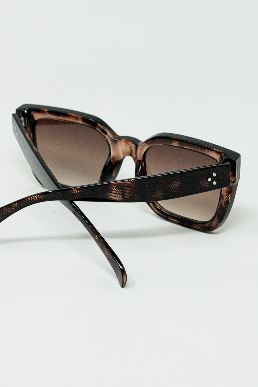 marrón sombreado Gafas de sol cuadradas oversize Q2