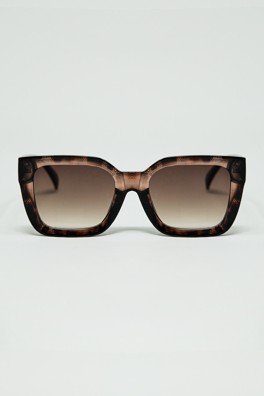 marrón sombreado Gafas de sol cuadradas oversize Q2