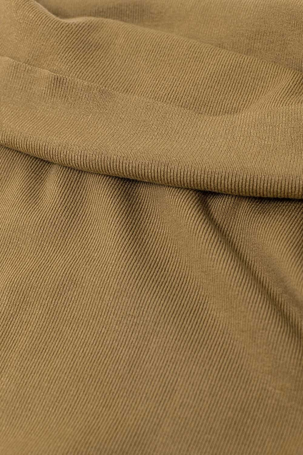 Maxi Vestido Bardot de punto ancho en camel Q2