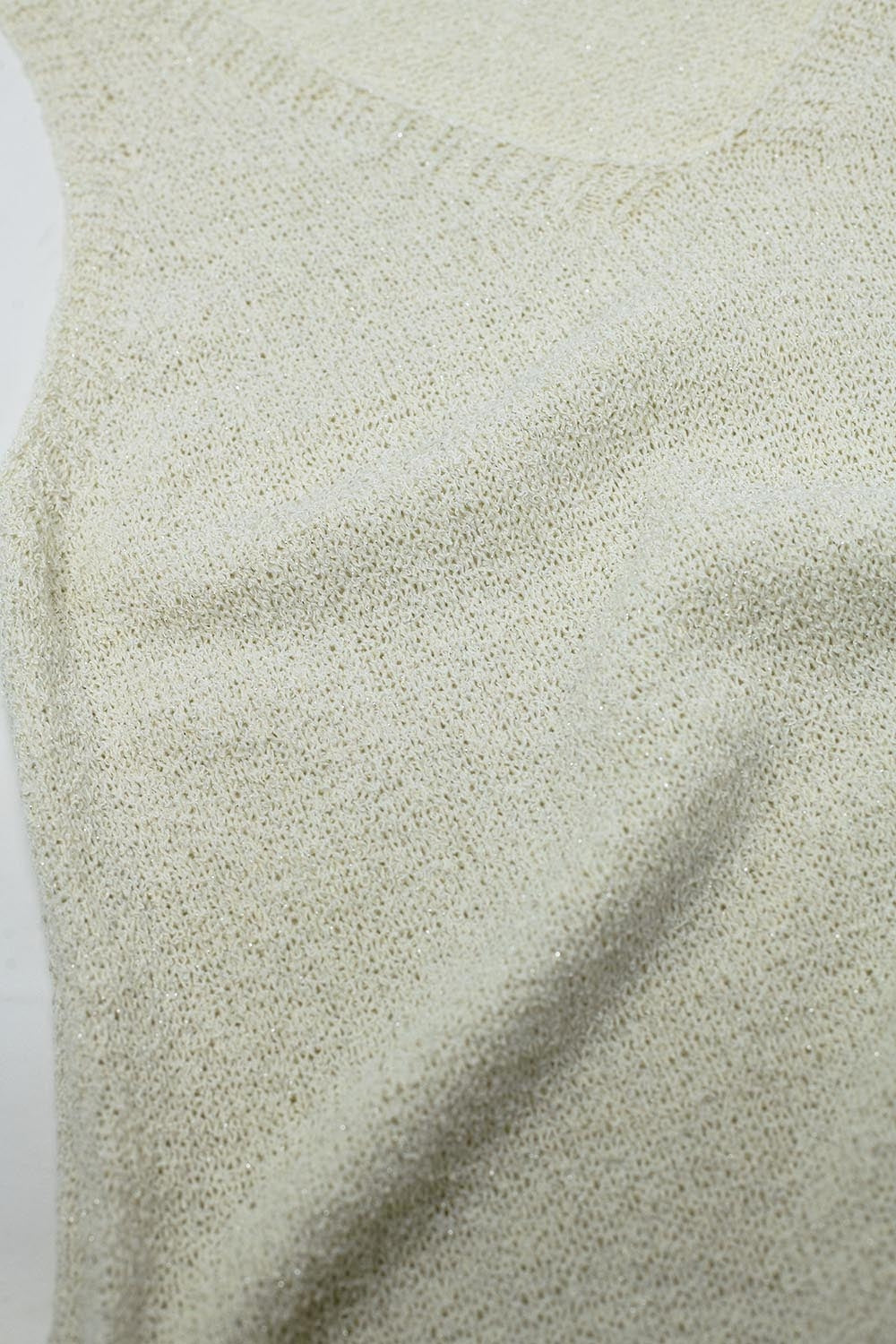 Maxi Vestido Blanco Sin Mangas Con Abertura Lateral Q2