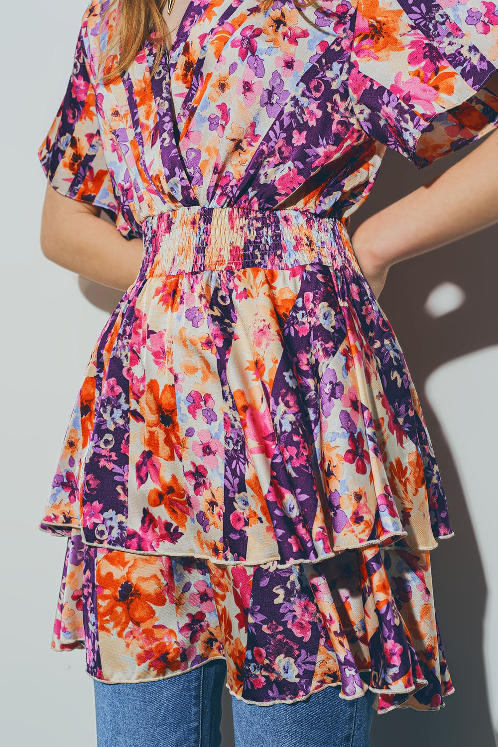 Mini Vestido Floral Multicolor Q2