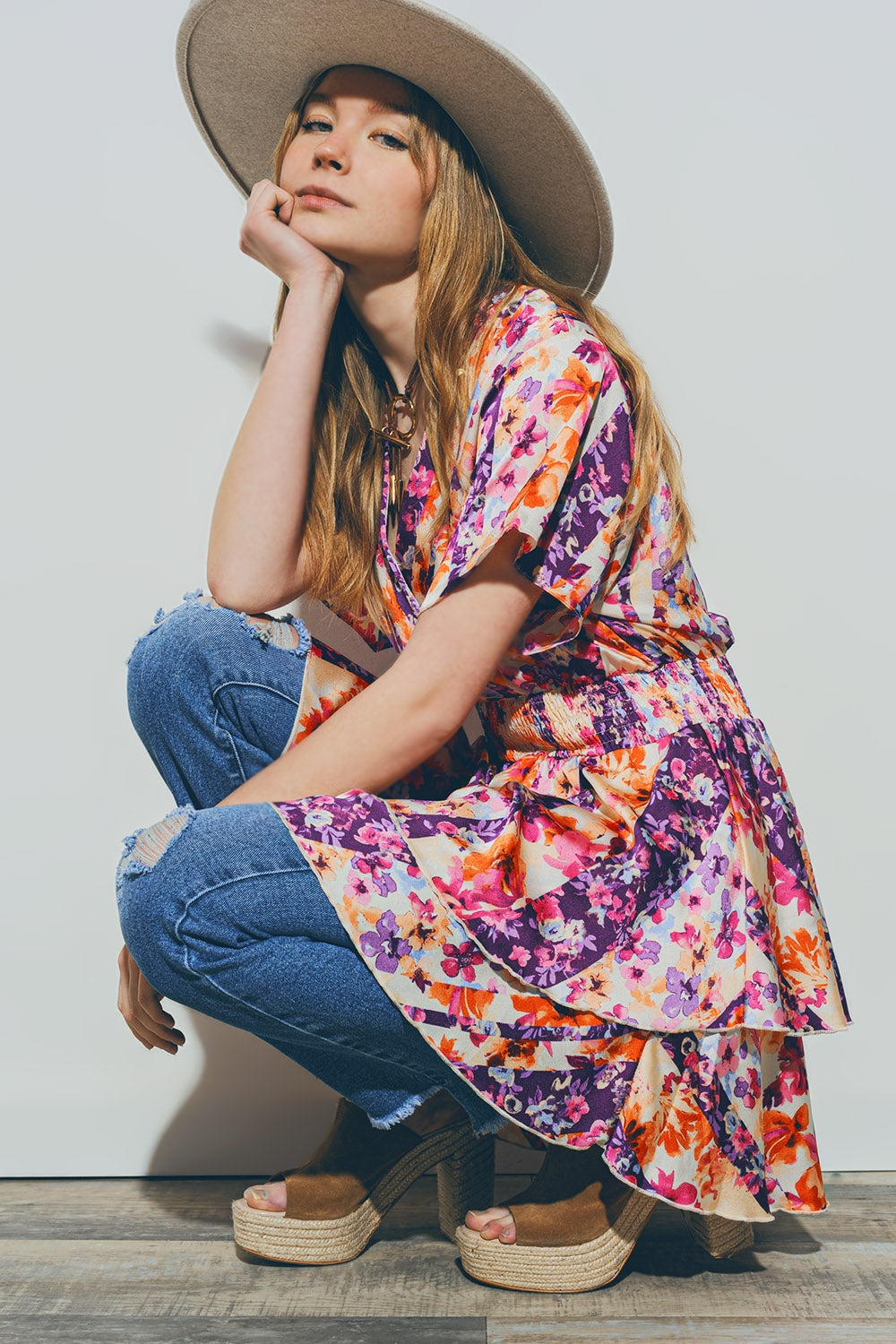 Mini Vestido Floral Multicolor Q2