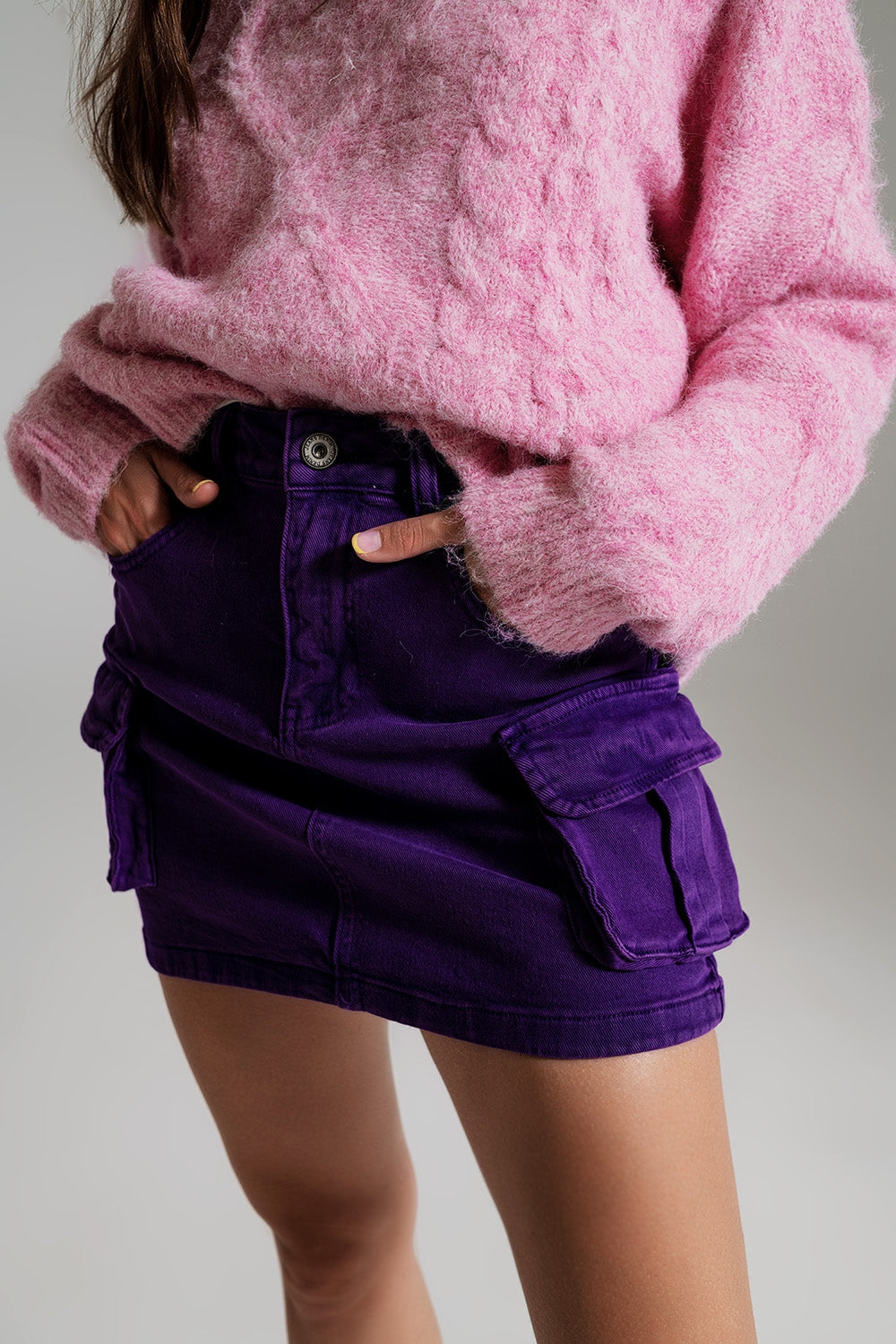Minifalda cargo en morado Q2