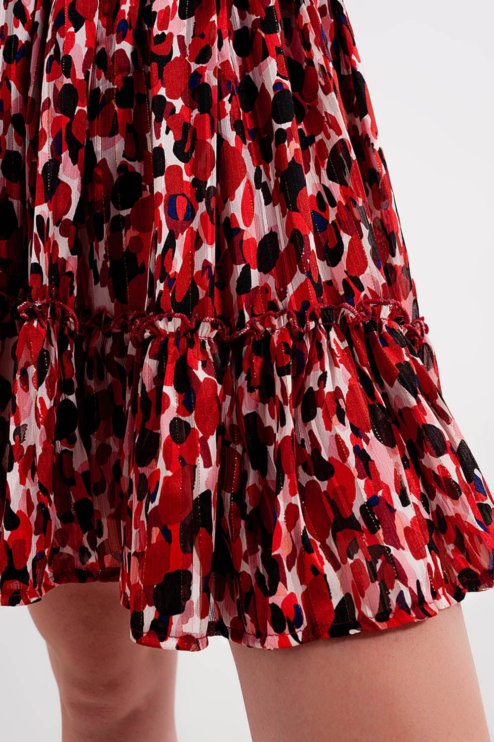 Minifalda con volantes y estampado animal Q2