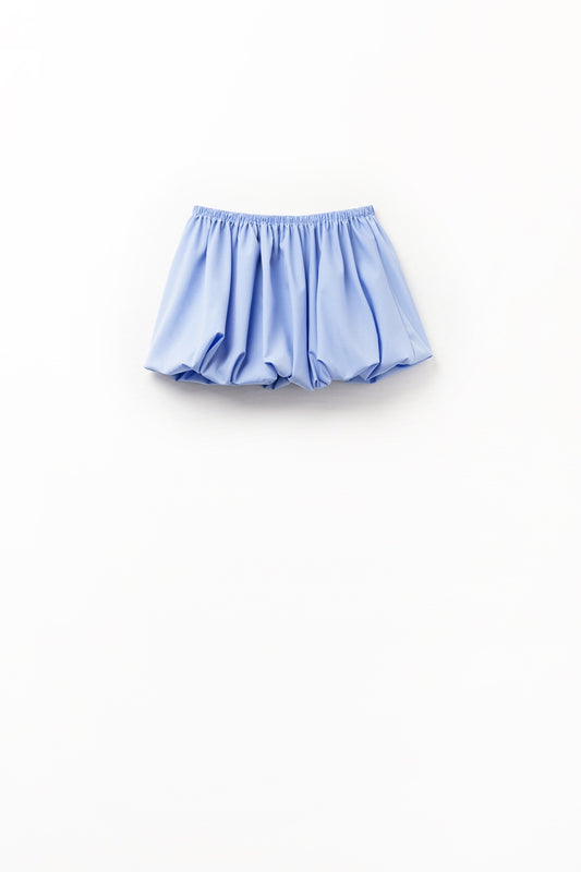 Q2 minifalda de globo de popelina azul