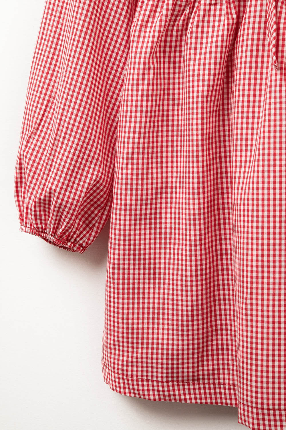 Minivestido cuadro de vichi Rojo tejido de poplin Q2