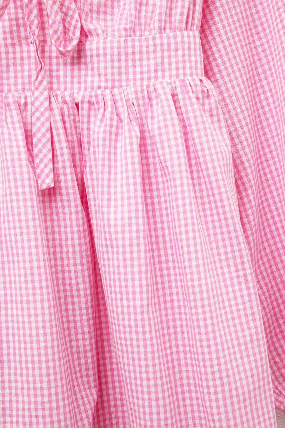 Minivestido de cuadros vichi de poplin en rosa Q2