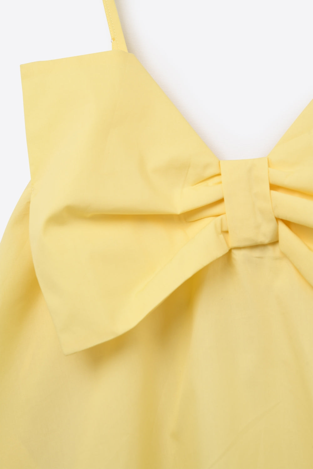 Minivestido de popelín amarillo con detalle de gran lazo Q2