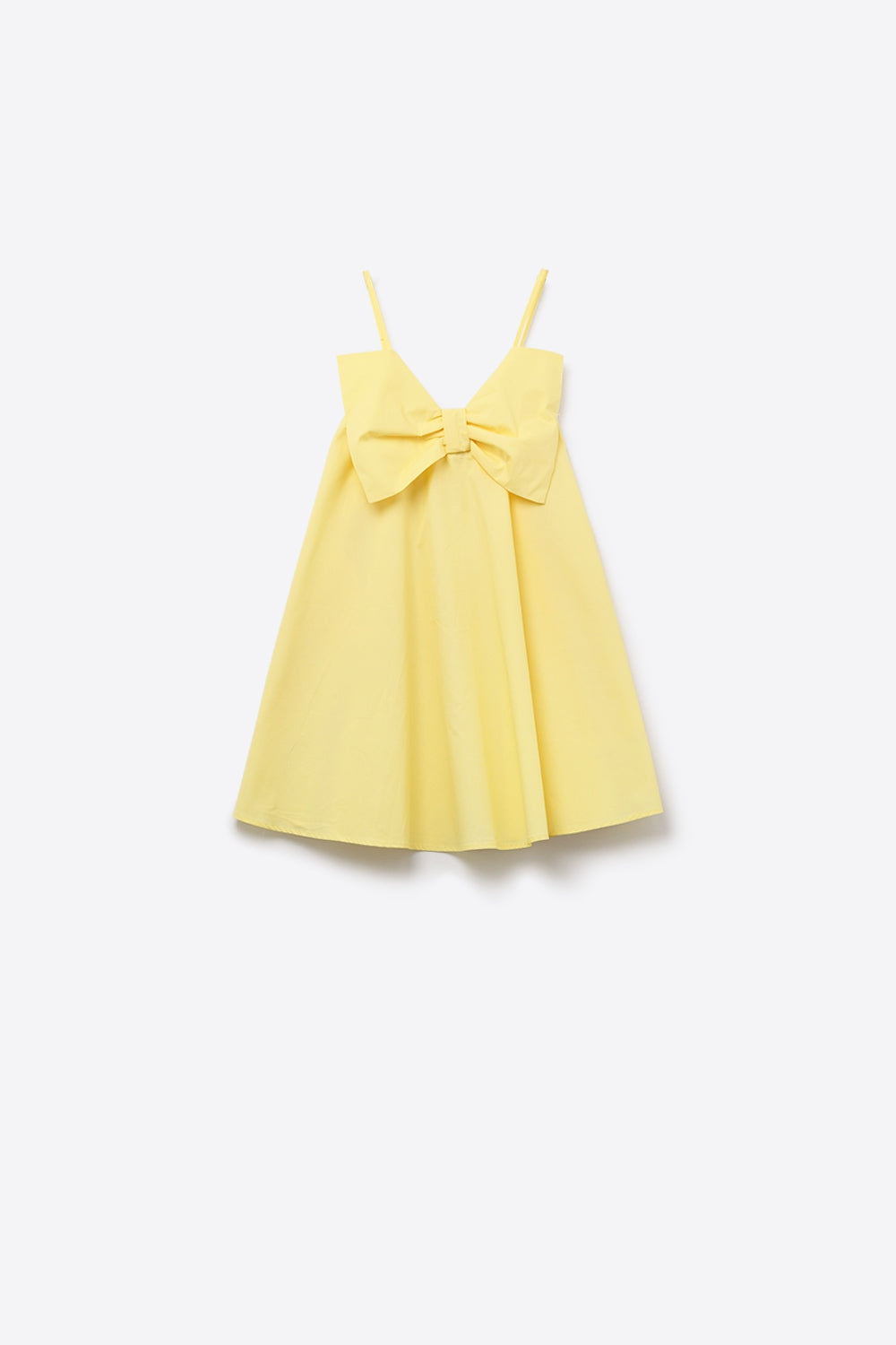 Minivestido de popelín amarillo con detalle de gran lazo Q2