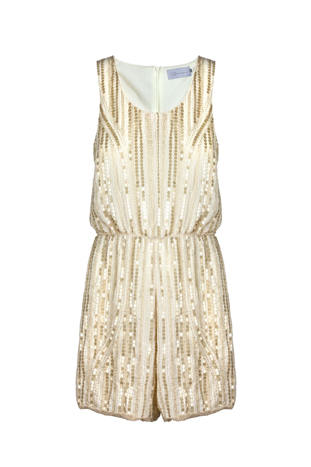 Mono corto beige con lentejuelas Q2