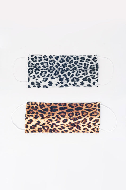 Q2 Pack de 2 unidades Mascara de Leopardo gris y marron