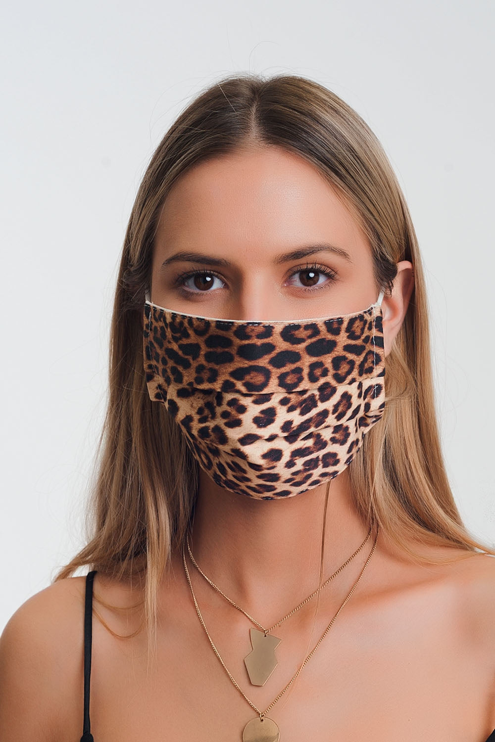 Pack de 2 unidades Mascara de Leopardo gris y marron Q2