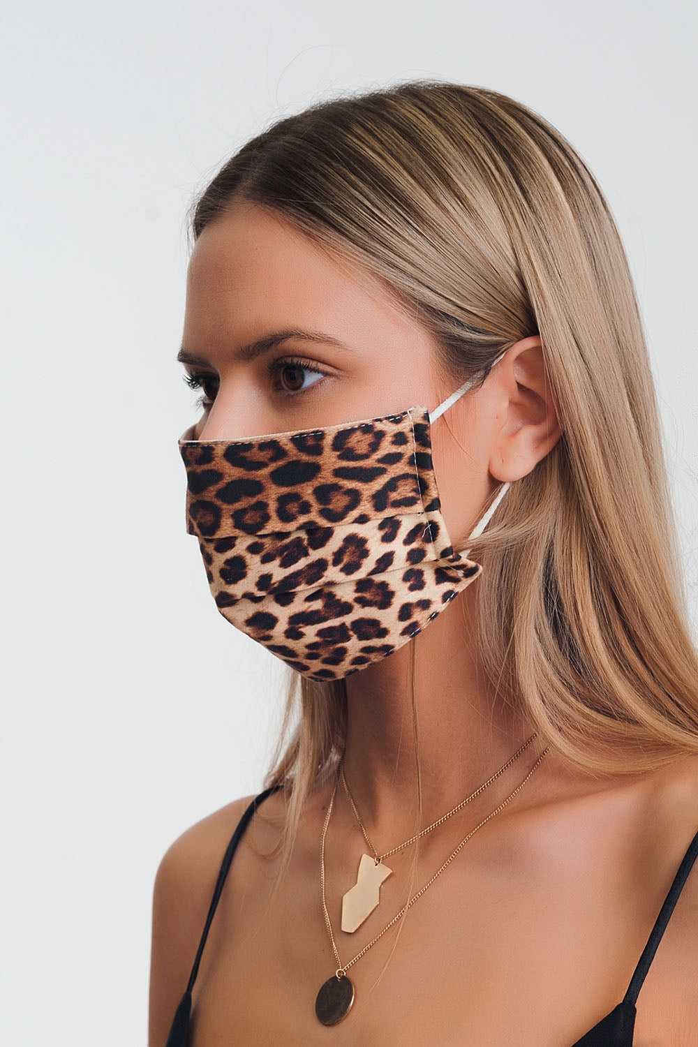 Pack de 2 unidades Mascara de Leopardo gris y marron Q2