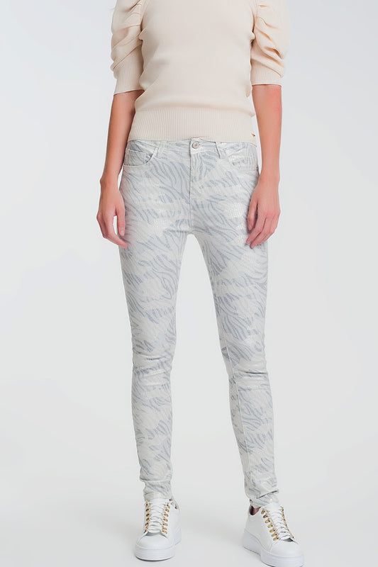Q2 Pantalon ajustados con estampado de camuflaje