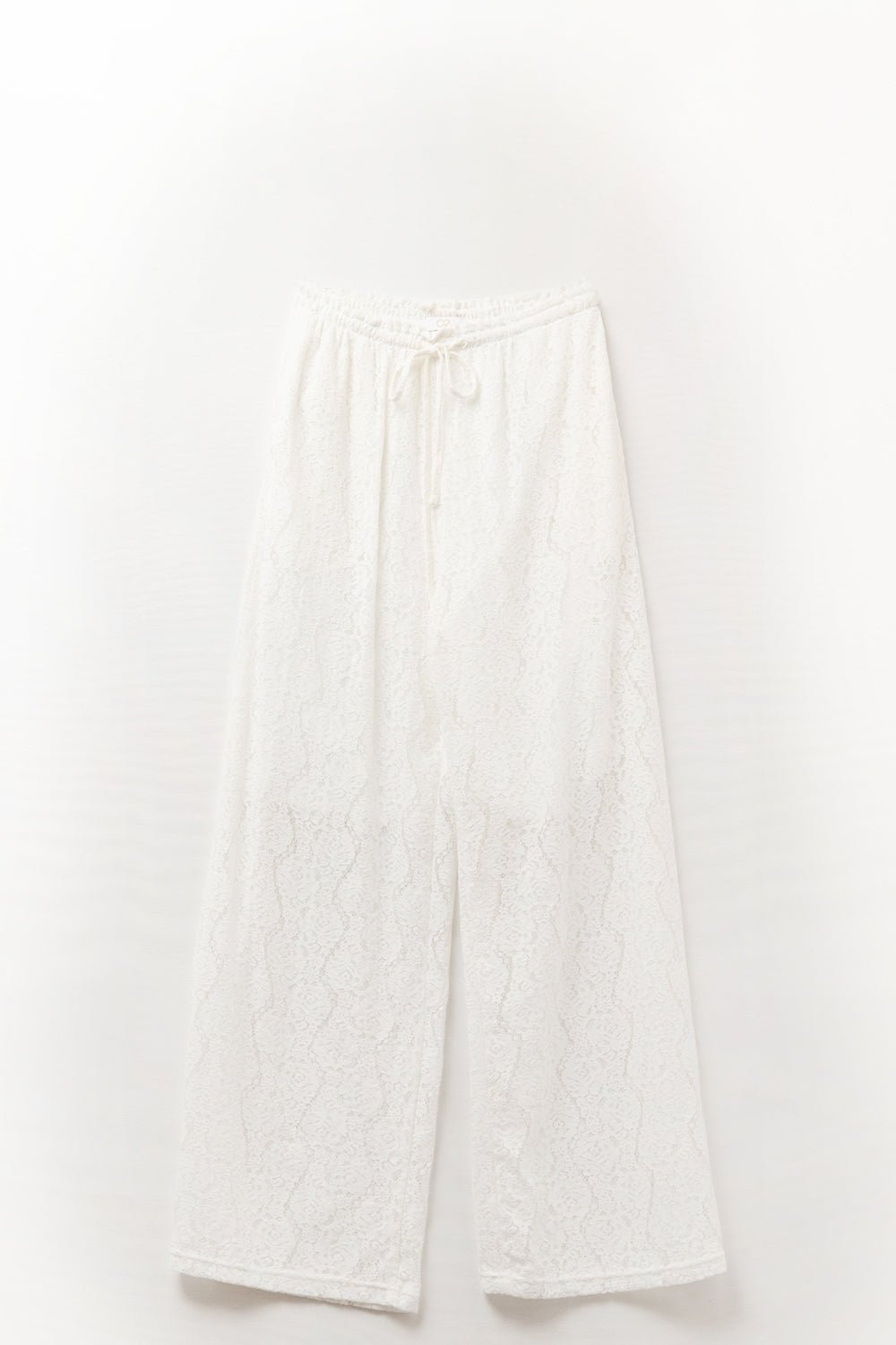 pantalón ancho de encaje con cintura elástica Q2