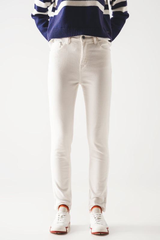 Q2 Pantalon crudo corte pitillo de pana