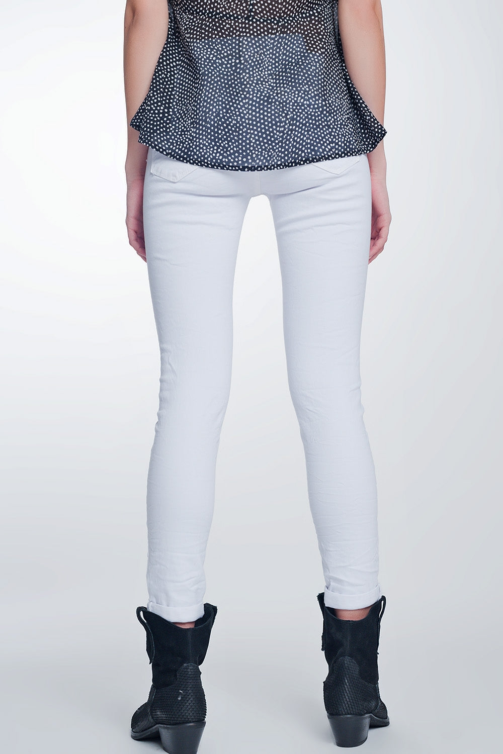 Pantalon de talle alto color blanco Q2
