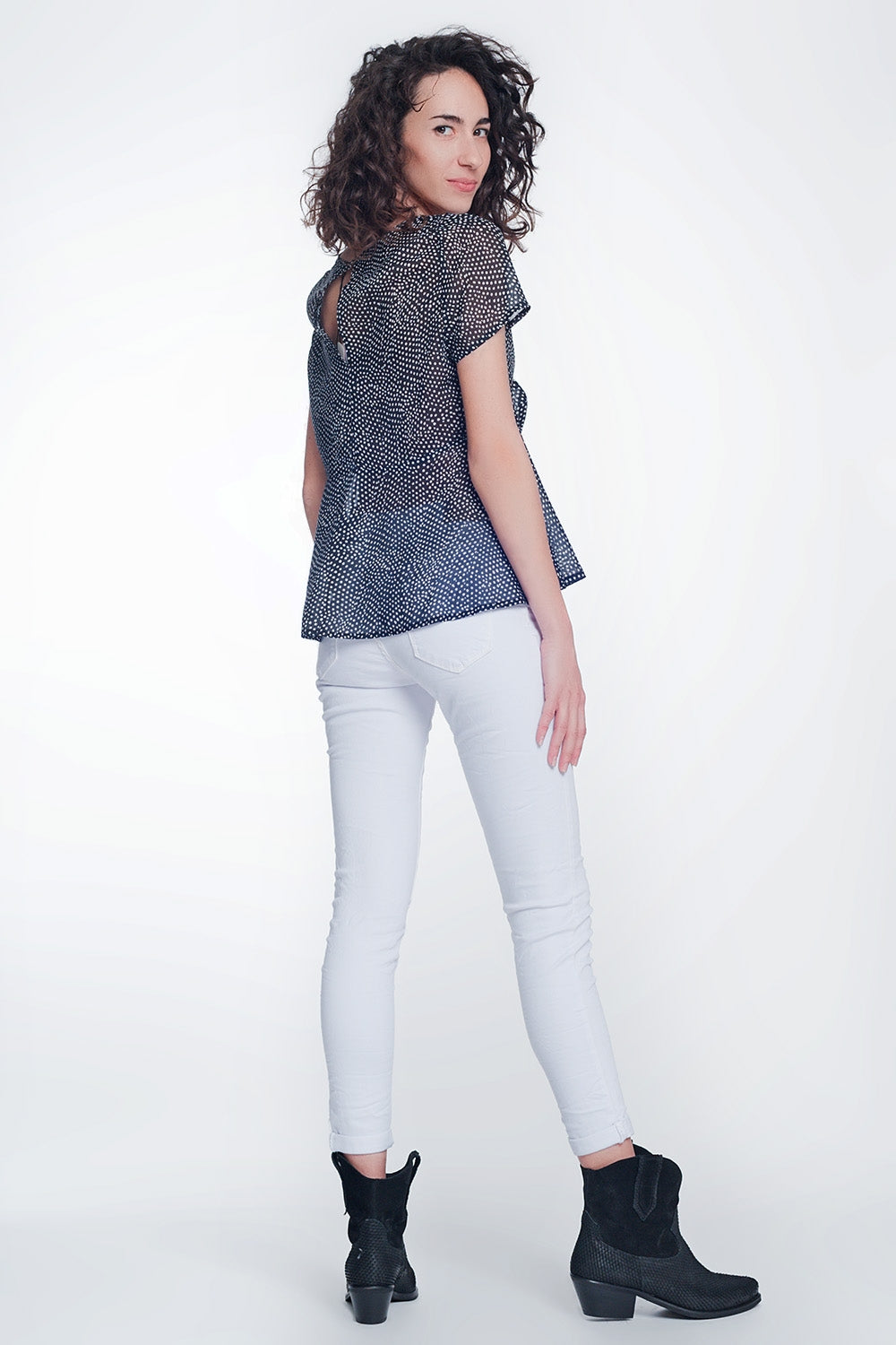 Pantalon de talle alto color blanco Q2