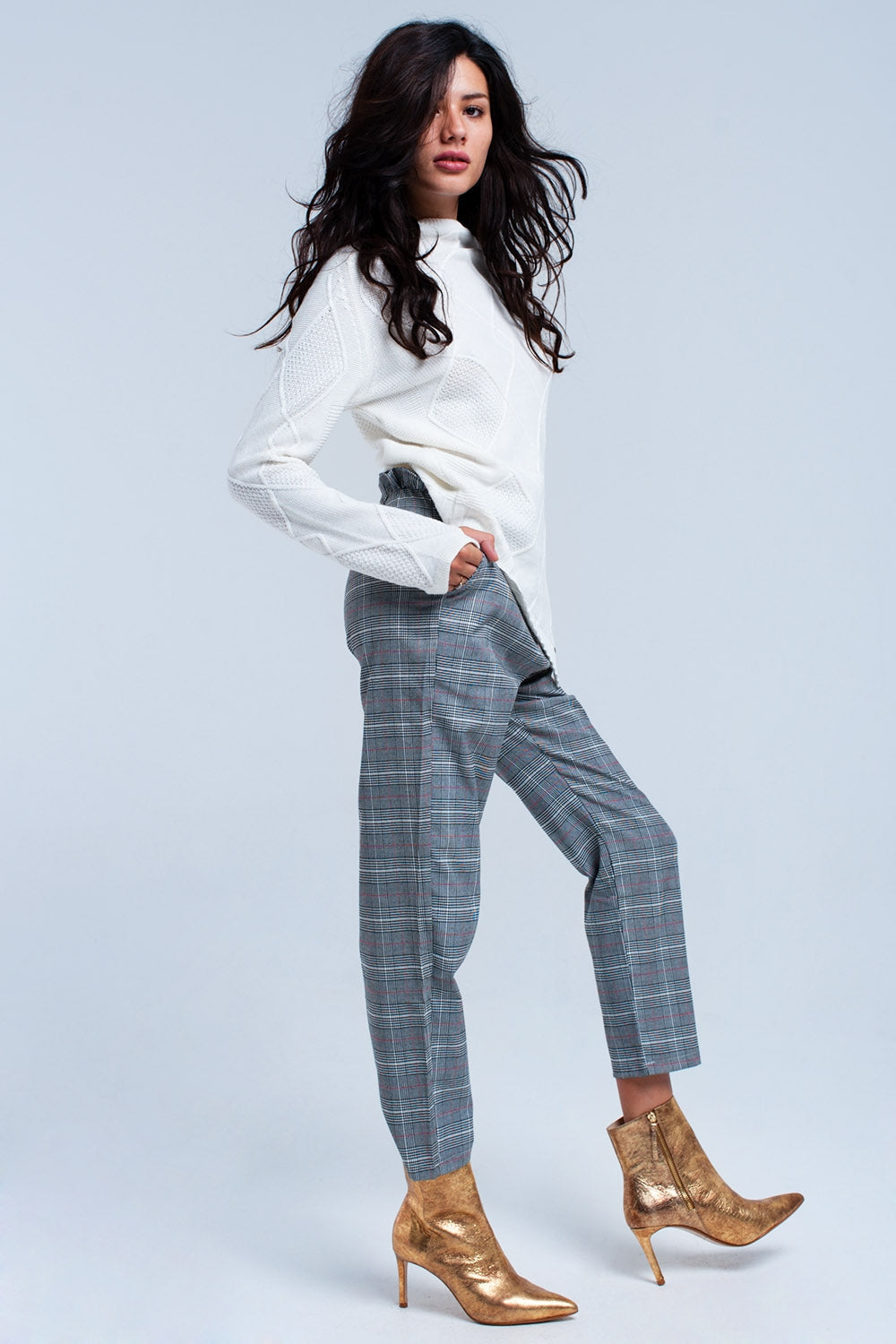 Pantalon en tejido Principe de Gales Q2