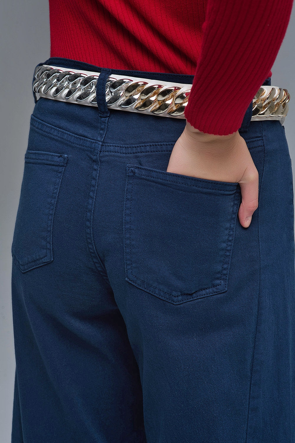 Pantalón extra ancho azul marino Q2