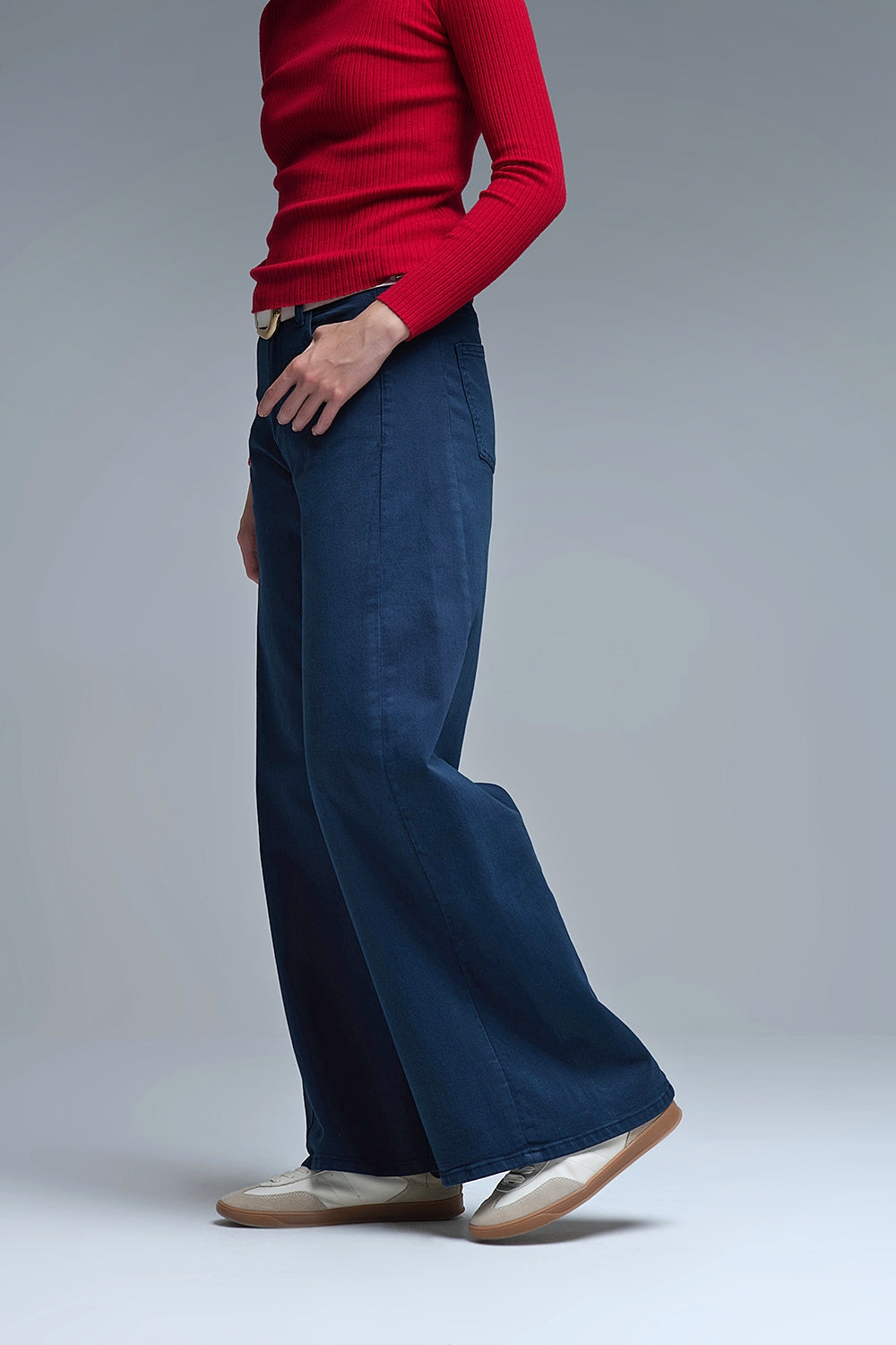 Pantalón extra ancho azul marino Q2