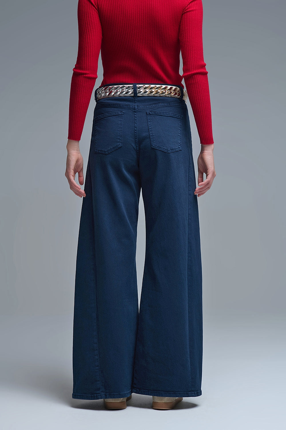 Pantalón extra ancho azul marino Q2