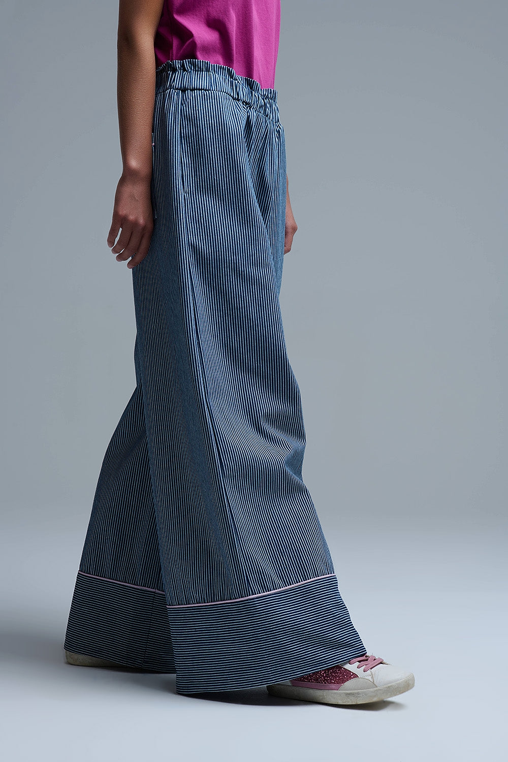 Pantalón palazzo extra ancho a rayas Q2