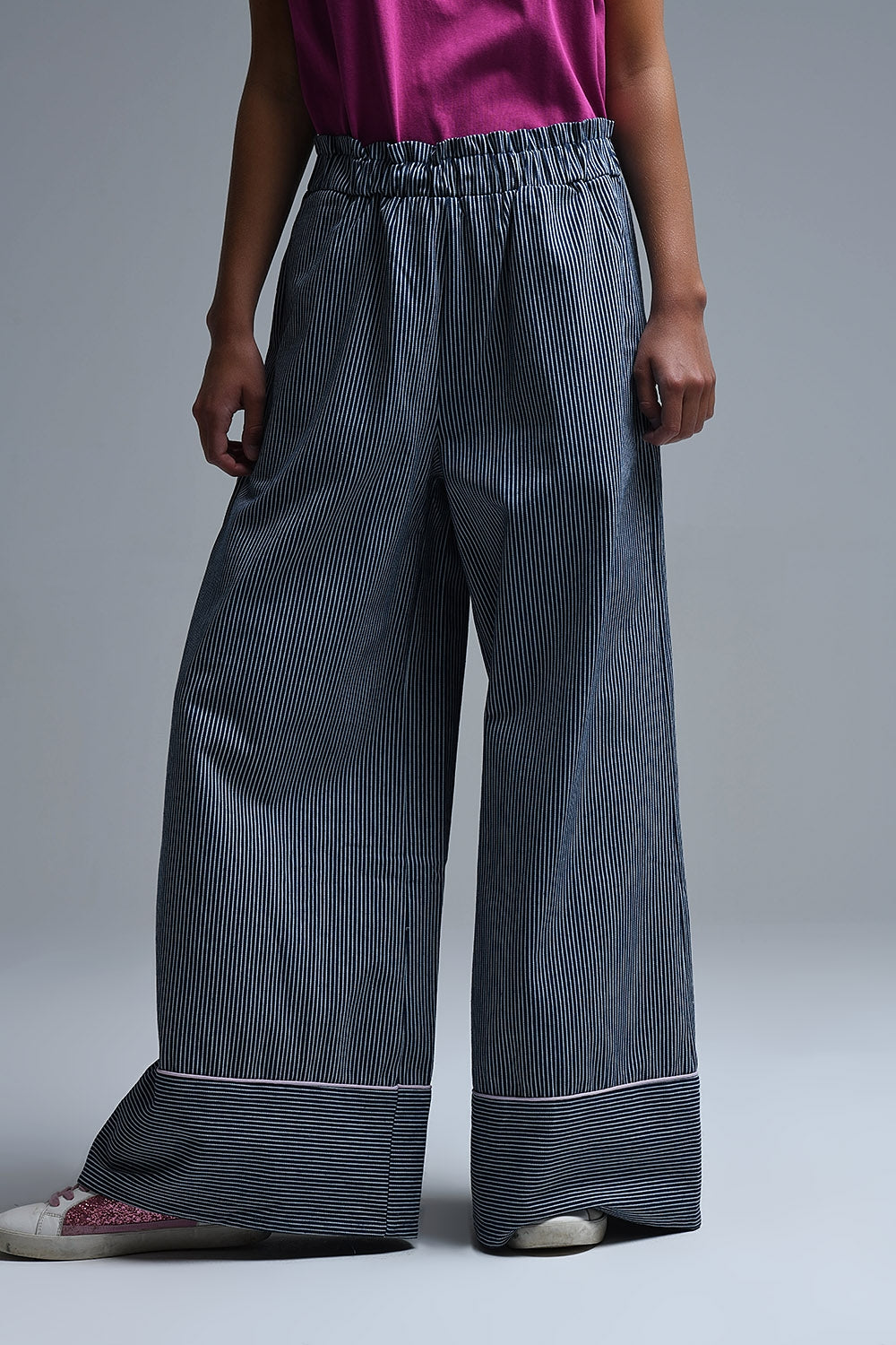 Pantalón palazzo extra ancho a rayas Q2