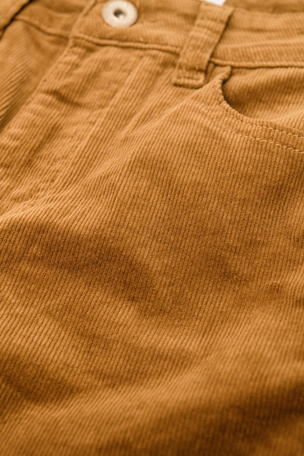 Pantalones acampanados de pana marrón con estampado de leopardo en el bajo Q2