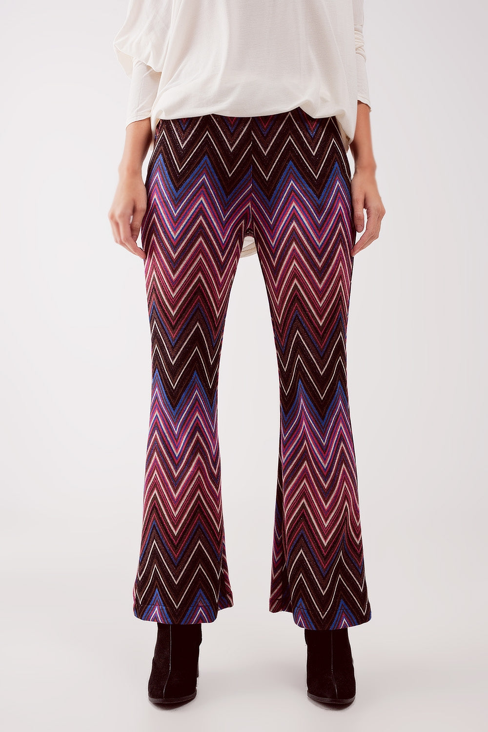 Pantalones con estampado geométrico fucsia Q2