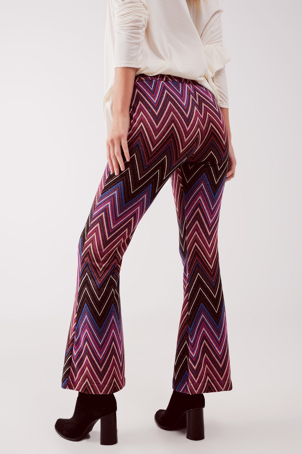 Pantalones con estampado geométrico fucsia Q2
