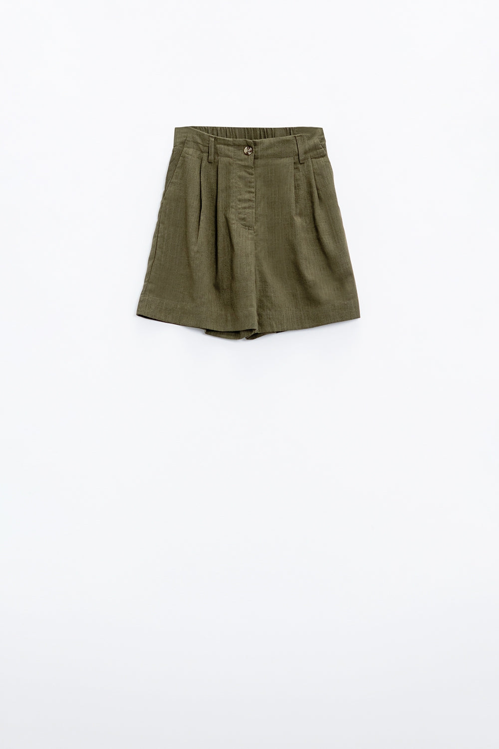 Pantalones cortos caqui con bolsillos y cintura elástica Q2