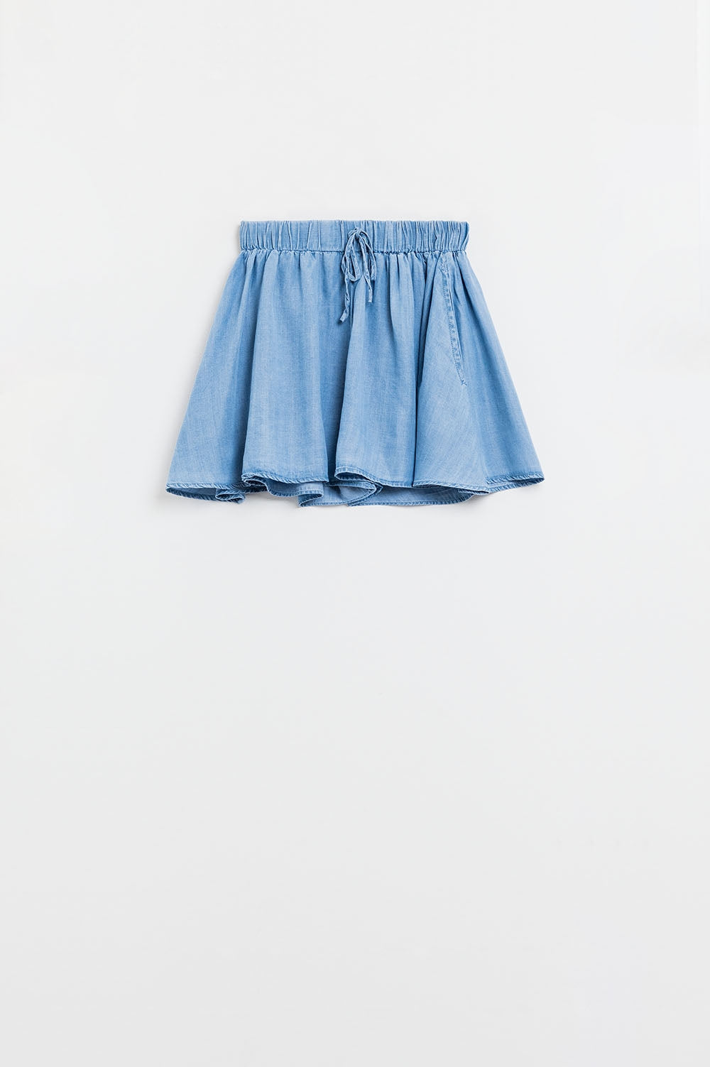 Pantalones cortos de Tencel vaqueros fluidos con bolsillos laterales Q2