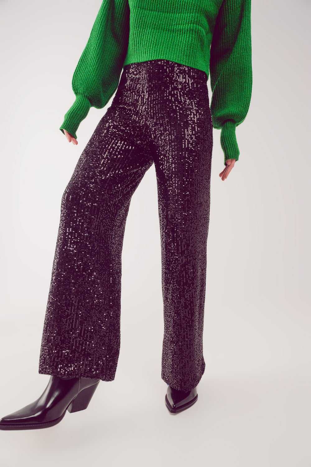 Pantalones de lentejuelas en negro Q2