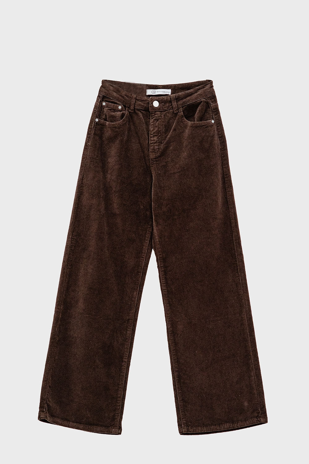 Q2 pantalones de pana en marrón oscuro