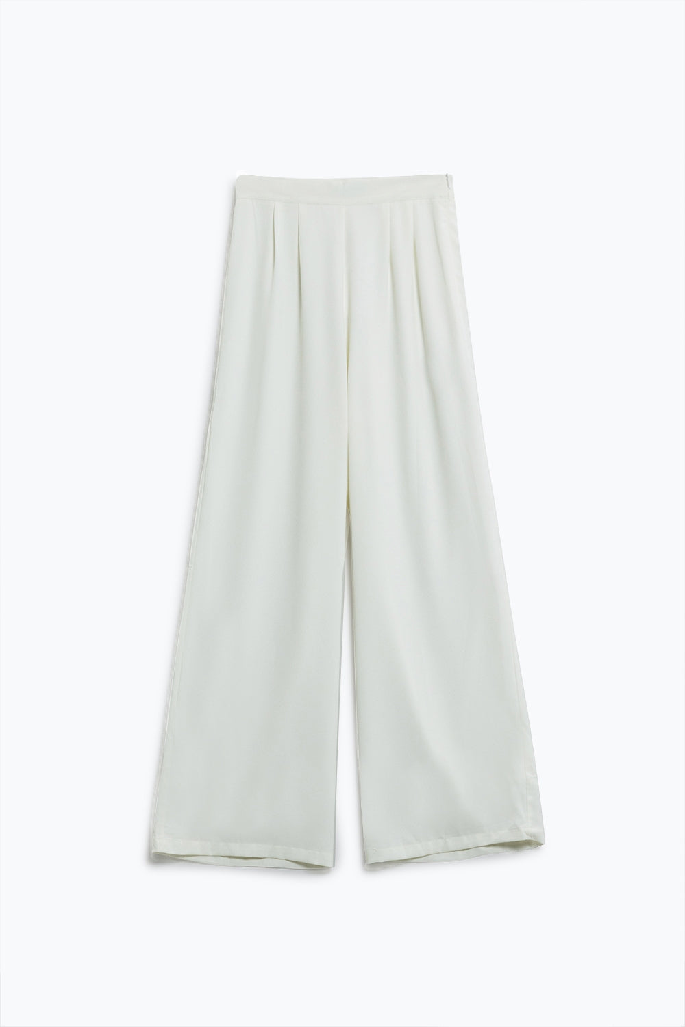Q2 Pantalones de pata ancha en blanco