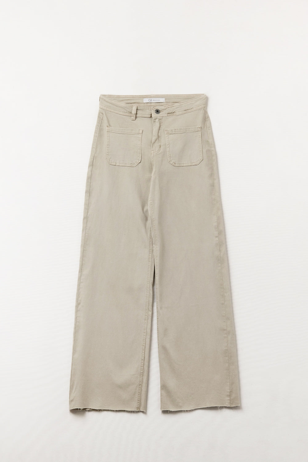 pantalones de pierna ancha con bolsillos delanteros en beige Q2