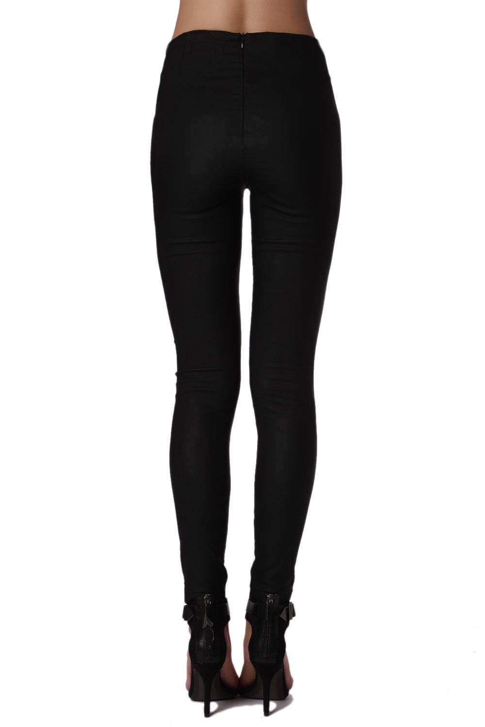 Pantalones negros ajustados de talle alto de primera calidad Q2