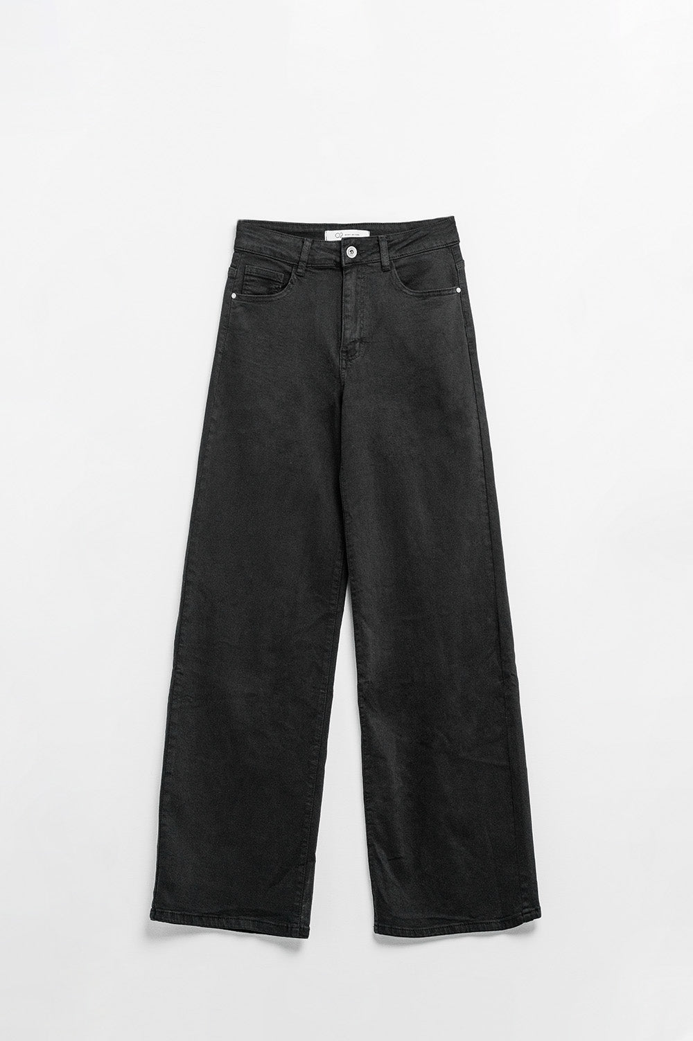 Q2 Pantalones negros de cintura alta y pernera ancha