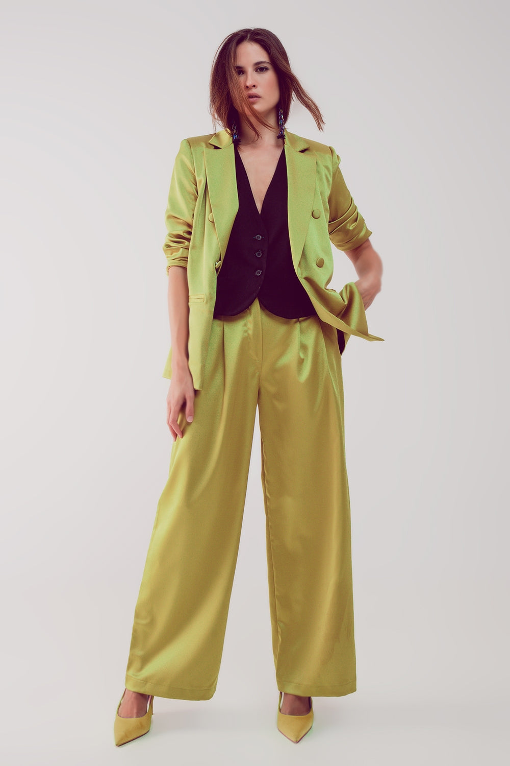 Pantalones palazzo con pinzas en lima Q2
