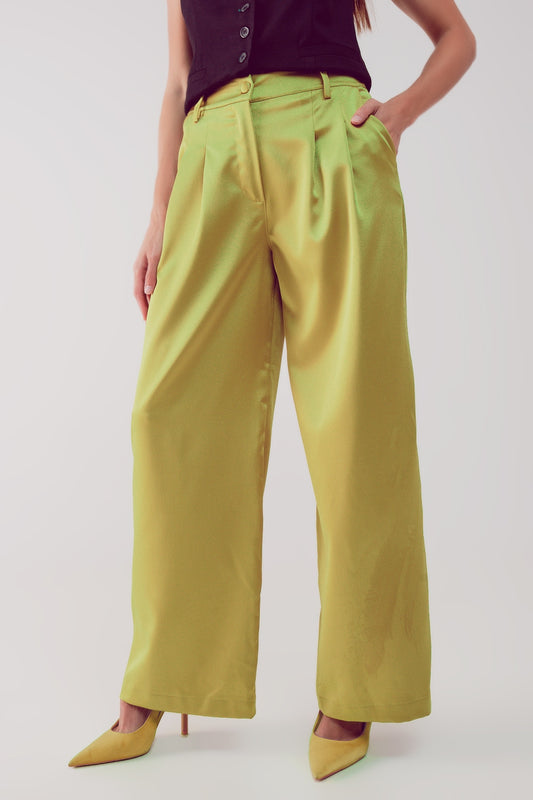 Q2 Pantalones palazzo con pinzas en lima