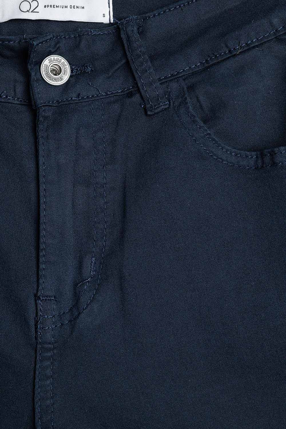 Pantalones rectos azul oscuro de pierna ancha Q2
