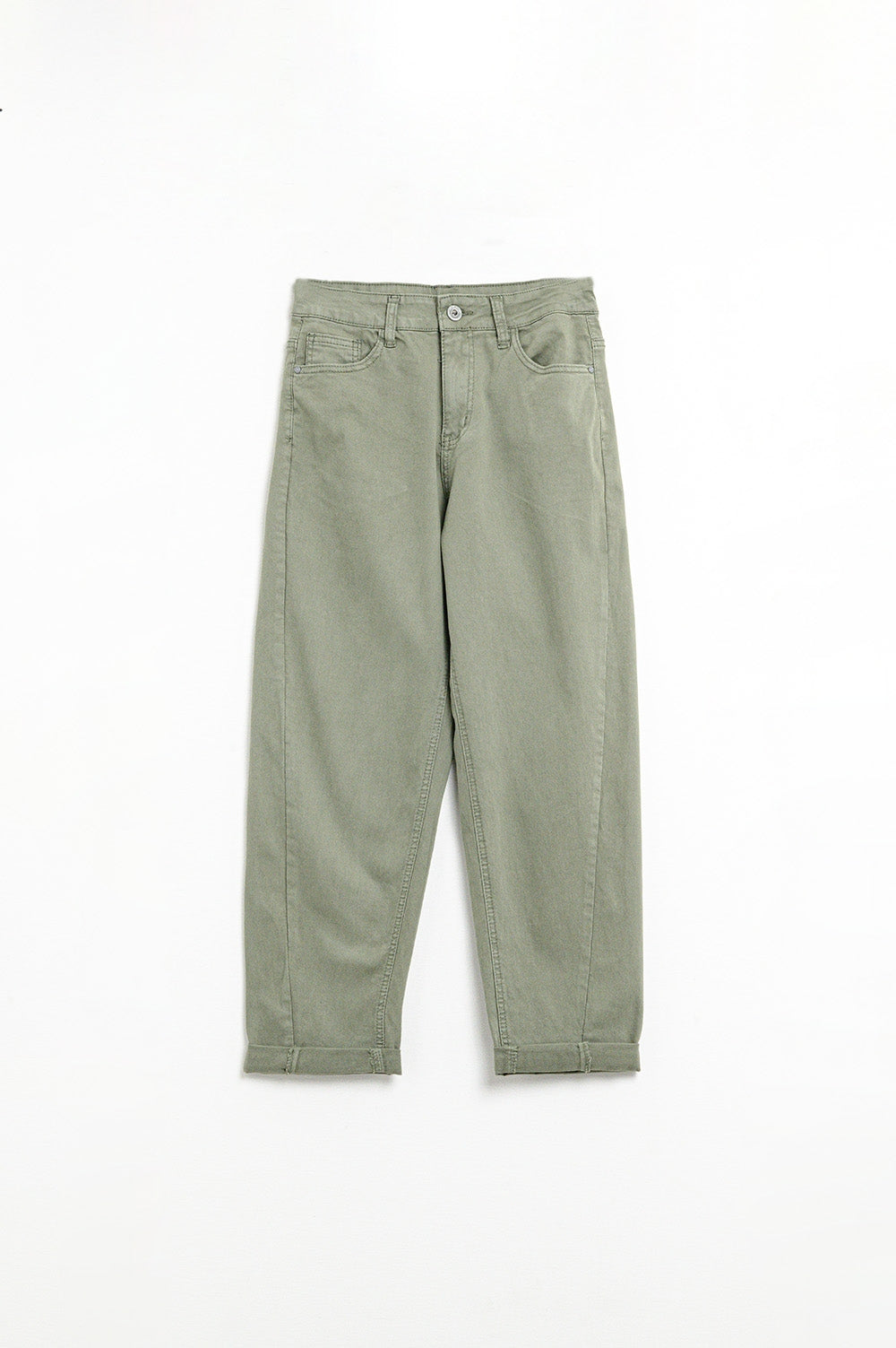 Q2 Pantalones rectos elásticos supercómodos En verde