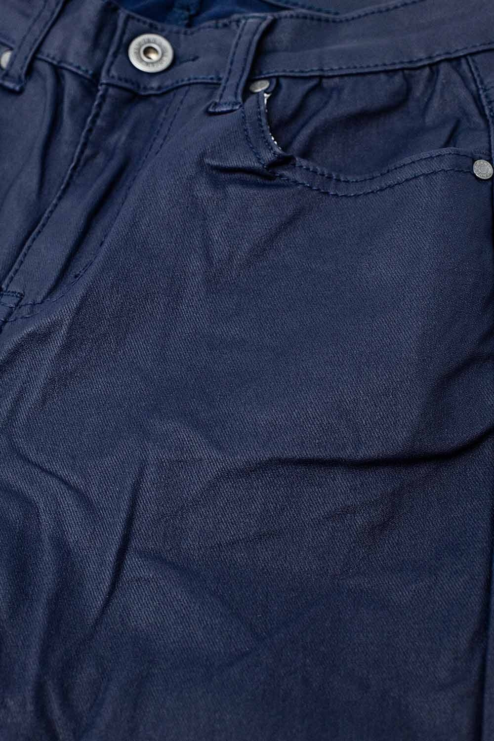 Pantalones super skinny de piel sintética azul marino Q2
