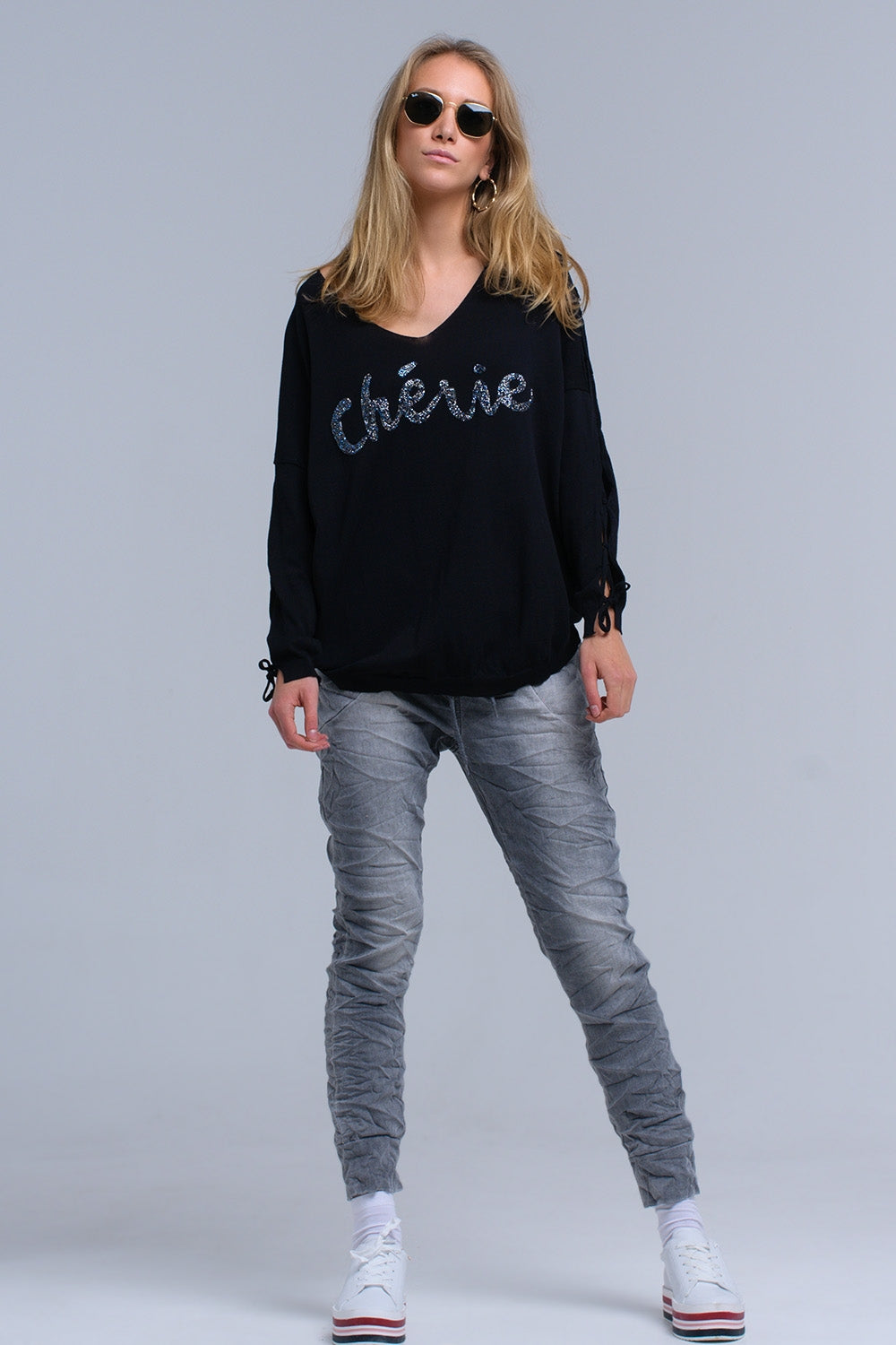 Pantalones vaqueros Jogger gris Q2
